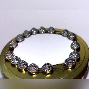 Fun Silver Crystal Ball Bracelet